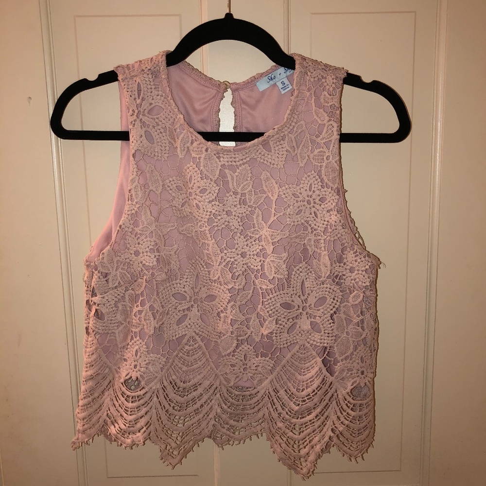 Light Pink Lace Top